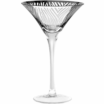 Artland Zebra Martini Glasses Silver 8.3oz / 235ml (Pack of 2)