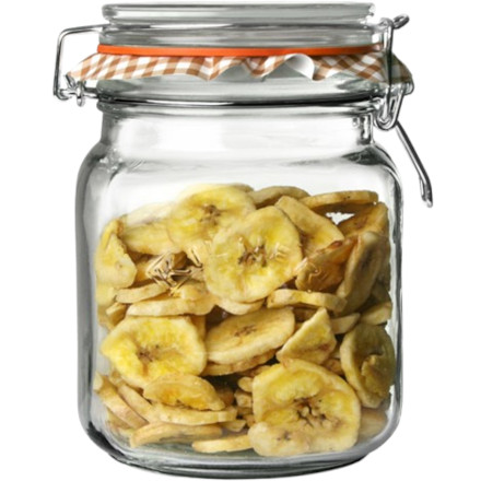 KILNER Square Clip Top Jar 1 Litre (Single)