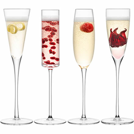 LSA LULU Champagne Flutes (Pack of 4 Assorted)