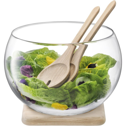 LSA SERVE Salad Set & Oak Base 27cm (Single)