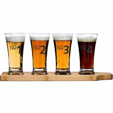 sagaform Beer Tasting Kit (Glasses & Paddle)